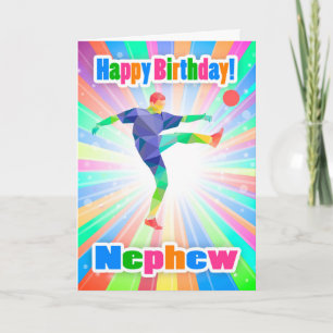 甥サッカー選手誕生日カラフル抽象芸術 カード