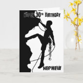 甥シルエットロック登山30thバースデーカード カード (黄色い花)