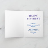 甥ニーチェスブルー水玉模様誕生日の挨拶 カード (内部)