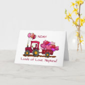 甥バレンタイン愛とハート カード (黄色い花)