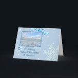 甥及び彼のパートナーのwinter湖のクリスマス シーズンカード<br><div class="desc">カード</div>