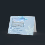 甥及び彼のパートナーのwinter湖のクリスマス シーズンカード<br><div class="desc">カード</div>