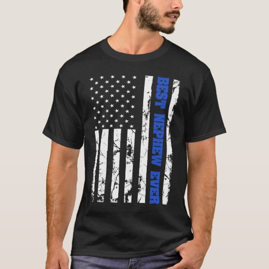 甥最高の常に米国のヴィンテージ国旗の愛国家族 Tシャツ (正面)