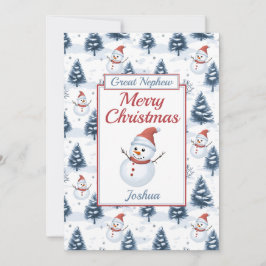 甥素晴らしメリークリスマス雪だるまフラット シーズンカード