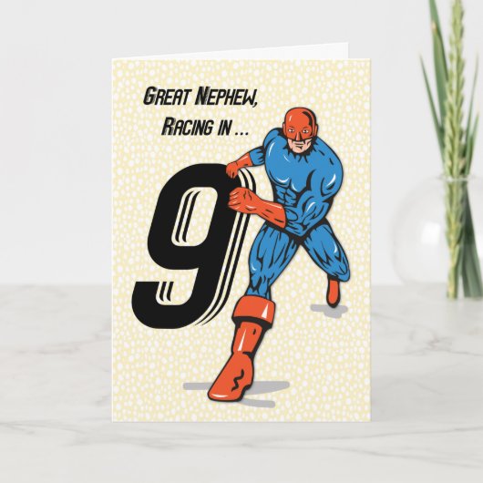 甥素晴らし第9誕生日スーパーヒーロー カード (正面)