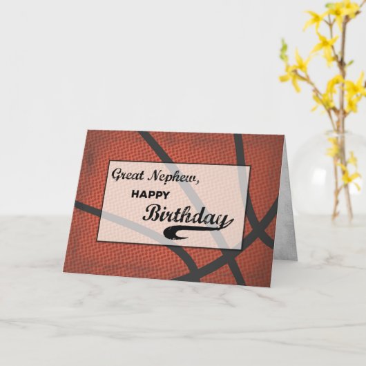 甥素晴らし誕生日バスケットボールラージ動揺して カード (黄色い花)