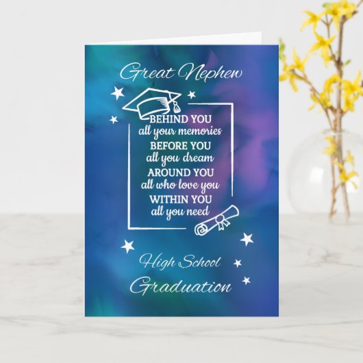 甥素晴らし高校卒業引用文 カード (黄色い花)