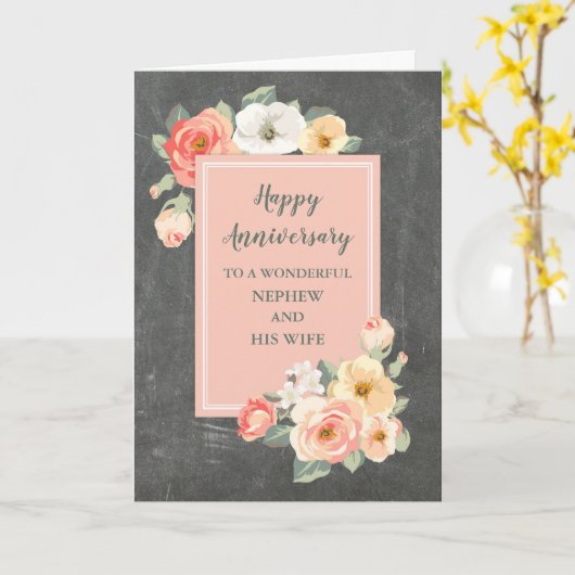 甥素朴と妻の結婚命日 カード (黄色い花)