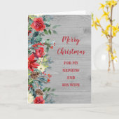 甥素朴と彼の妻メリークリスマス カード (黄色い花)