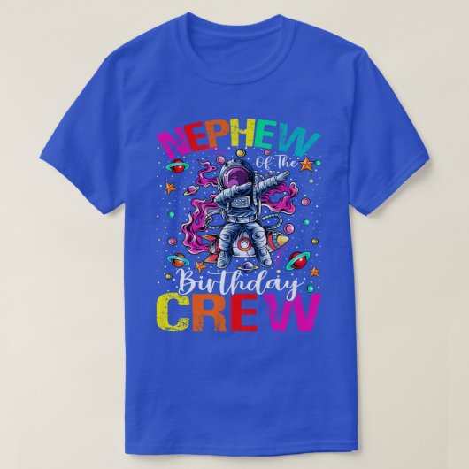 甥誕生日クルー宇宙飛行士宇宙惑星 Tシャツ (デザイン正面)
