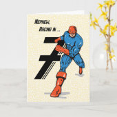 甥7位誕生日スーパーヒーロー カード (黄色い花)