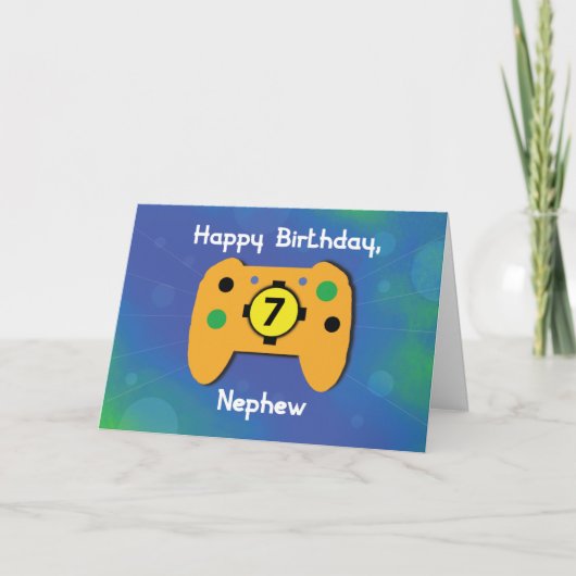 甥7歳誕生日ゲーマーコントローラー カード (正面)