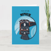 甥9誕生日列車リトルボーイ青 カード (正面)