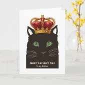 甥(おい)の黒猫のお父さんの日 カード (黄色い花)
