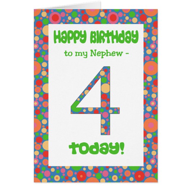 甥・明るく泡立つ誕生日4枚目カード (正面)