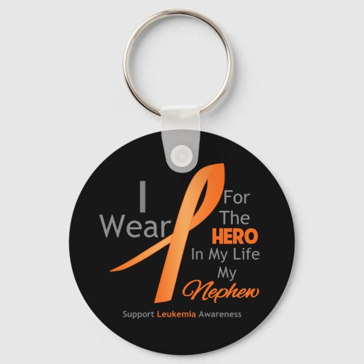 甥 – 私の人生の英雄 – 白血病 キーホルダー (正面)