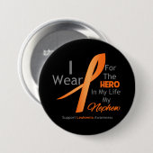 甥 – 私の人生の英雄 – 白血病 缶バッジ (正面&裏面)