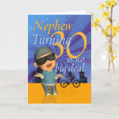 甥 – 30歳の誕生日カードかわいい男 カード (黄色い花)