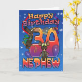 甥 – 30歳の誕生日カードカラフルネズミ カード (黄色い花)