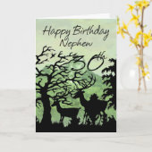 甥 – 30thバースデーカードウッドランド カード (黄色い花)