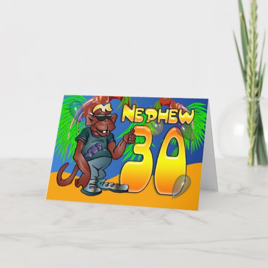 甥 – 30th Birthday Card Ape カード (正面)