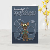 甥 – 30th Birthday Card Mouse カード (黄色い花)