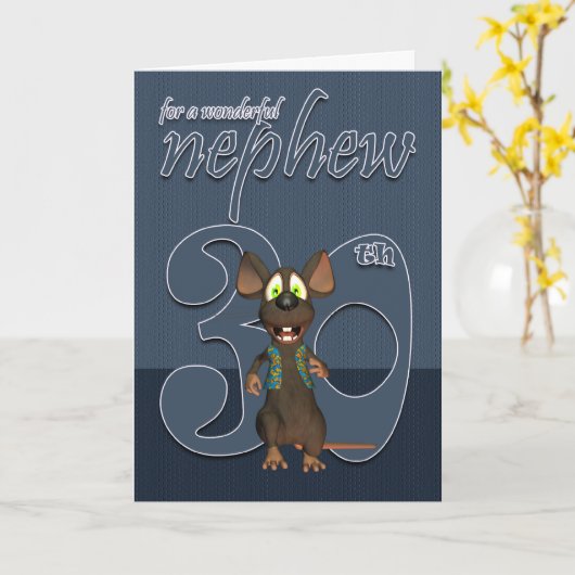 甥 – 30th Birthday Card Mouse カード (黄色い花)