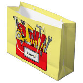 用具およびカスタマイズ可能な道具箱のギフトバッグの名前 ラージペーパーバッグ (正面アングル)