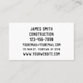 用具およびハードウェアヘルメットの建築業者 名刺 (裏面)