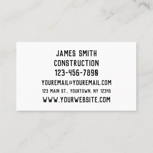 用具およびハードウェアヘルメットの建築業者 名刺 (裏面)