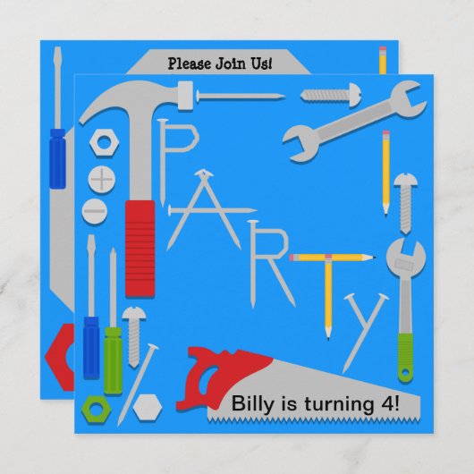 用具の研修会の誕生日のパーティの招待状 招待状 (正面/裏面)