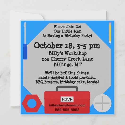 用具の研修会の誕生日のパーティの招待状 招待状 (裏面)