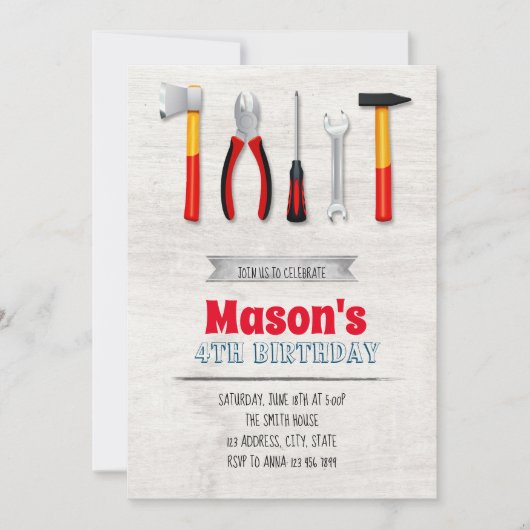 用具の誕生日の招待 招待状 (正面)