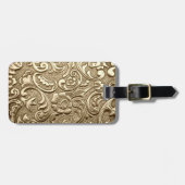 用具を使われた金ゴールド ラゲッジタグ (正面横)