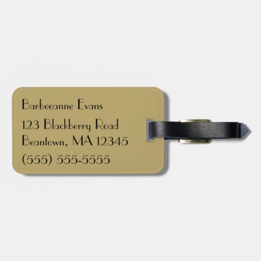 用具を使われた金ゴールド ラゲッジタグ (裏面横)