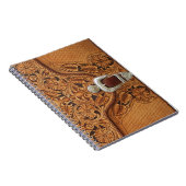 用具を使われた革パターンノート ノートブック (右側)