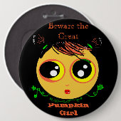 用心して下さいすばらしいカボチャ女の子(PIN)を 缶バッジ (正面&裏面)