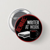 用心して下さい: 仕事の作家 缶バッジ (正面&裏面)