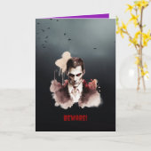 「用心しろ！」 二つ折りグリーティングカード カード (黄色い花)