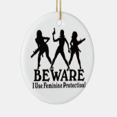 用心しろ!保護をフェミニン使う!クリスマスオーナメント セラミックオーナメント (右)