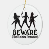 用心しろ!保護をフェミニン使う!クリスマスオーナメント セラミックオーナメント (左)