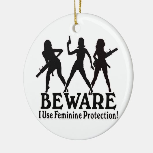 用心しろ!保護をフェミニン使う!クリスマスオーナメント セラミックオーナメント (左)