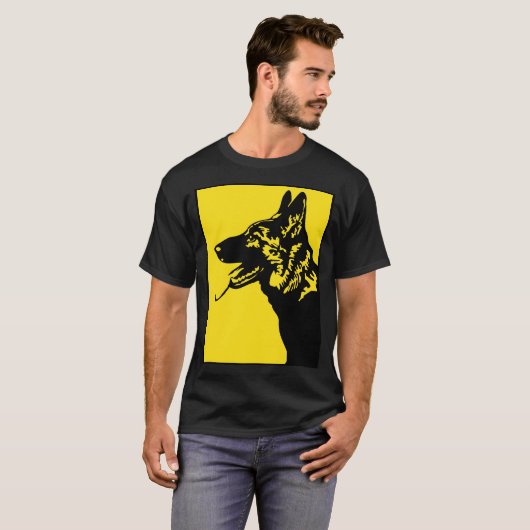 用心する犬 Tシャツ (正面フル)