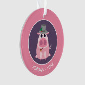 用心深いクリスマスブタ オーナメント (正面)