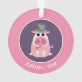 用心深いクリスマスブタ オーナメント (裏面)