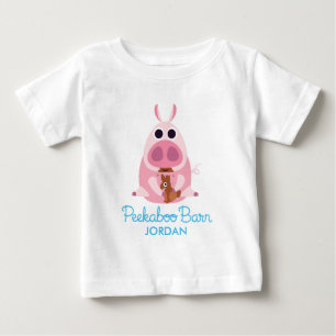 用心深いピーカーブ式納屋イースター ブタ2 ベビーTシャツ