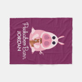 用心深いピーカーブ式納屋イースター|ブタ フリースブランケット (正面(横))