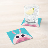 用心深いブタ スクエアペーパーコースター (インサイチュ)