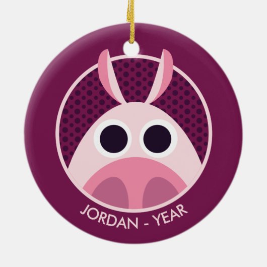 用心深いブタ セラミックオーナメント (裏面)