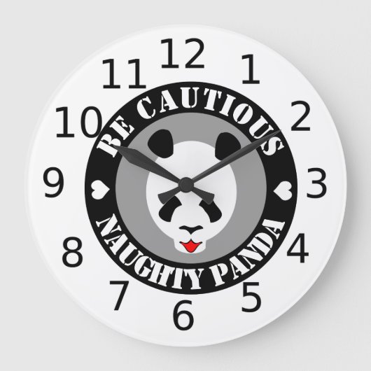 用心深くノーパンダ ラージ壁時計 (正面)